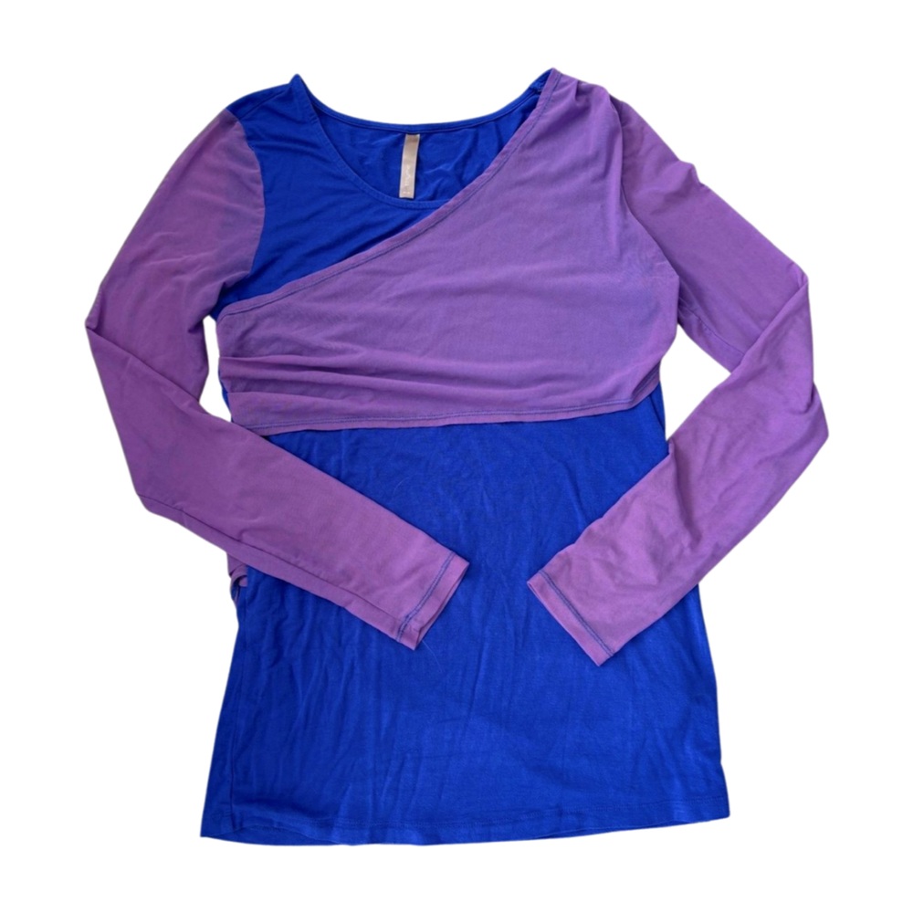 Blue and Purple Long Sleeve MaternityTop